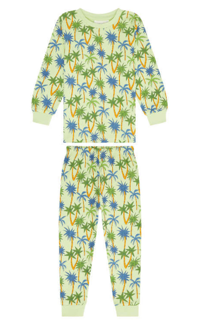 Long Frau Retro – Tree John Nellson Palm Pyjama